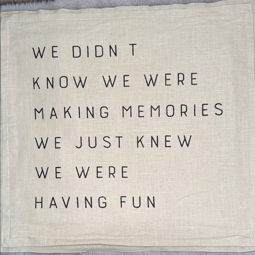 Decorative Beige Linen Pillow Cover with Quote